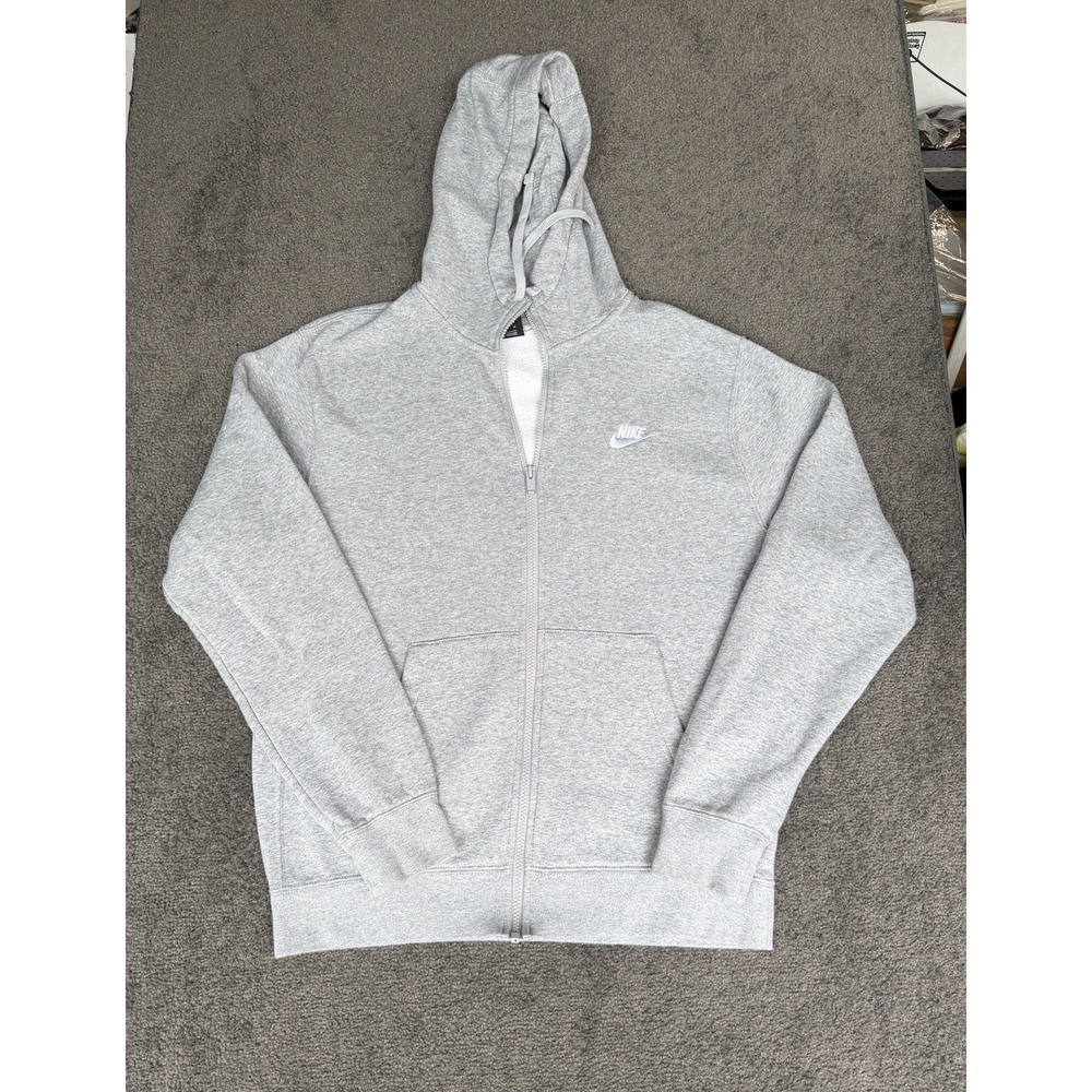 Nike Sportswear Club Fleece Full Zip Hoodie Mens Medium Heather Grey BV2645-063